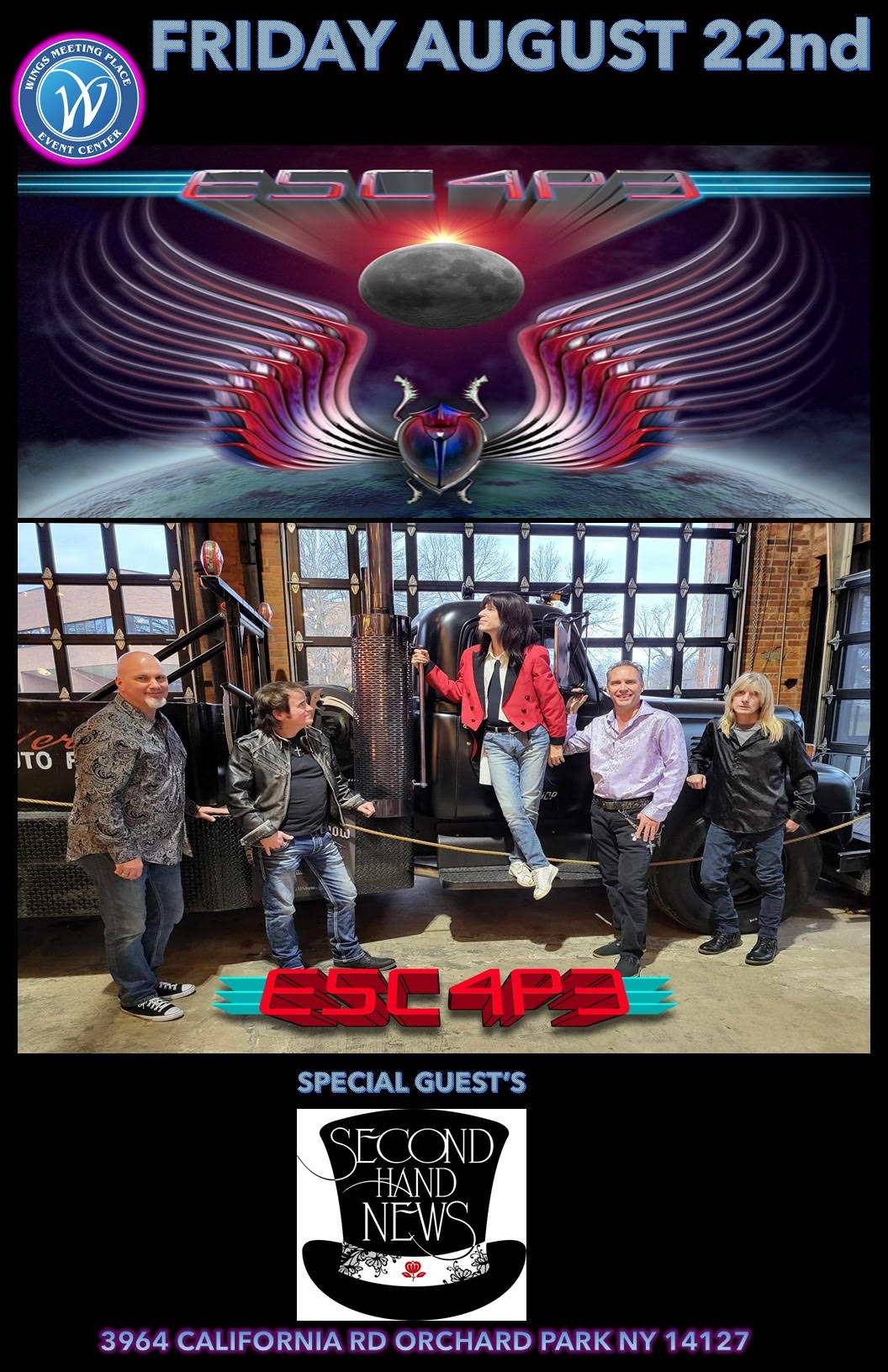 Read more about the article E5cape (Journey Tribute) with Second Hand News (Fleetwood Mac Tribute)