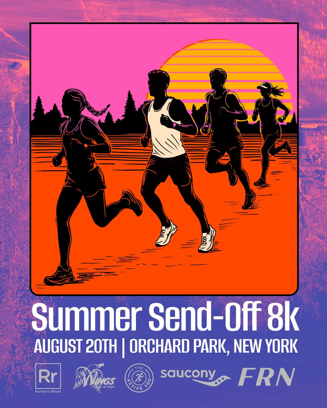 On Thursday, August 20 at 6:00 PM, runners and walkers of all abilities are invited to Wings Flight of Hope in Orchard Park for a fun, community-focused 8K celebrating the best part of summer: warm evenings, great friends, and unforgettable miles.